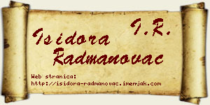 Isidora Radmanovac vizit kartica